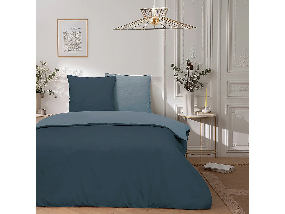 Parure de lit double bicolore 260x240cm