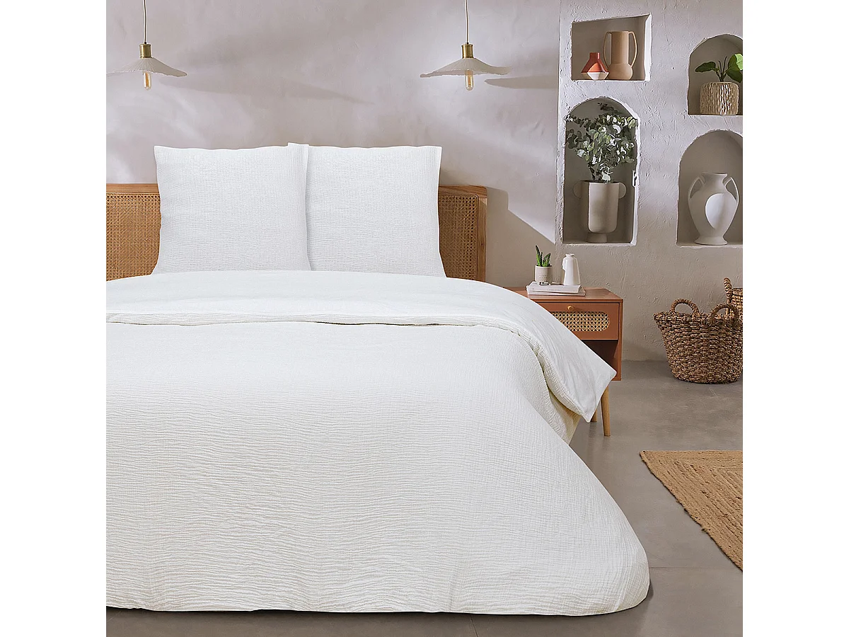 Parure de lit double en gaze de coton 240x220cm