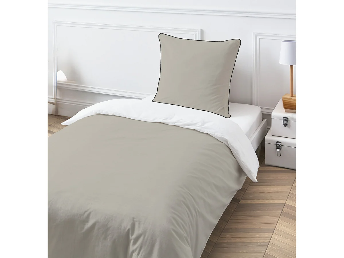 Parure de lit simple bicolore 140x200cm