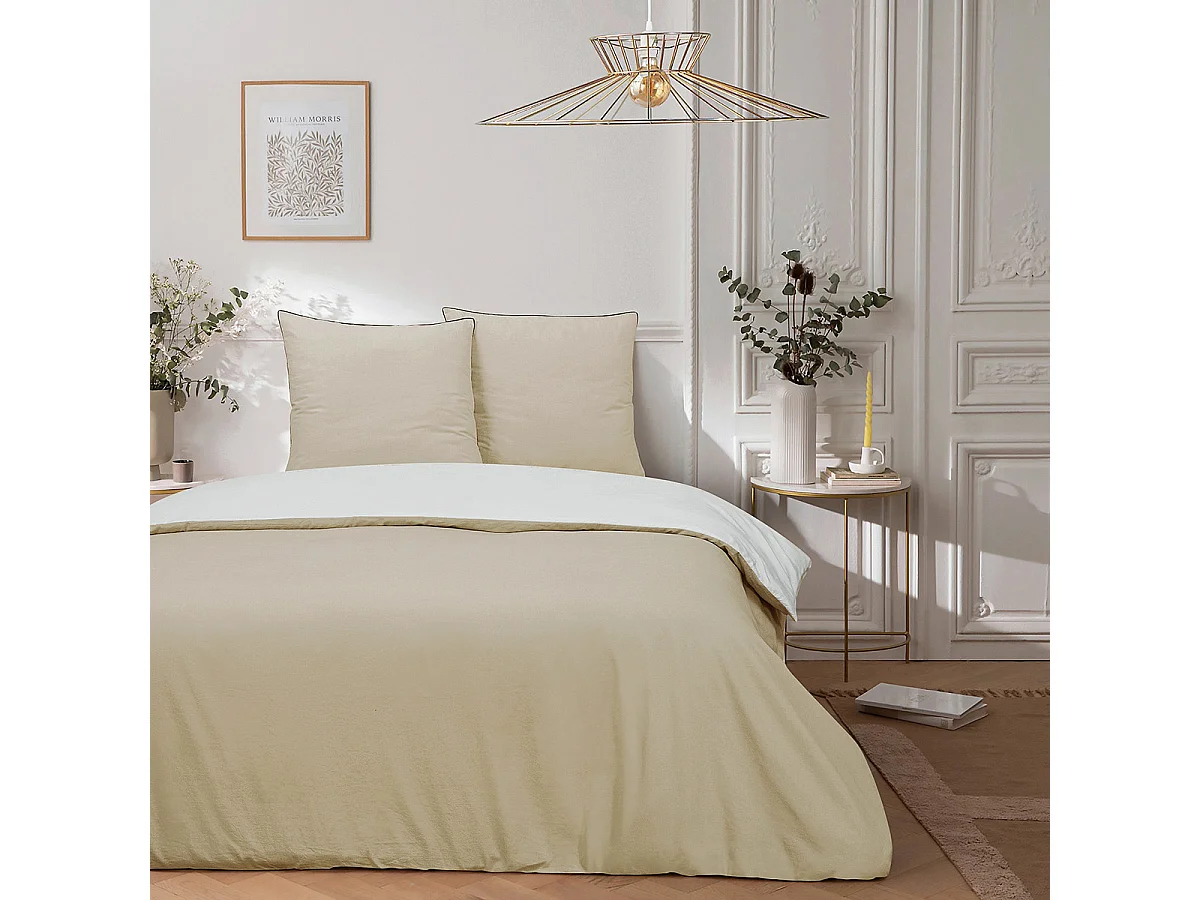 Parure de lit double bicolore 260x240cm