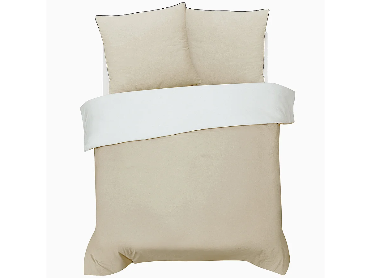Parure de lit double bicolore 260x240cm
