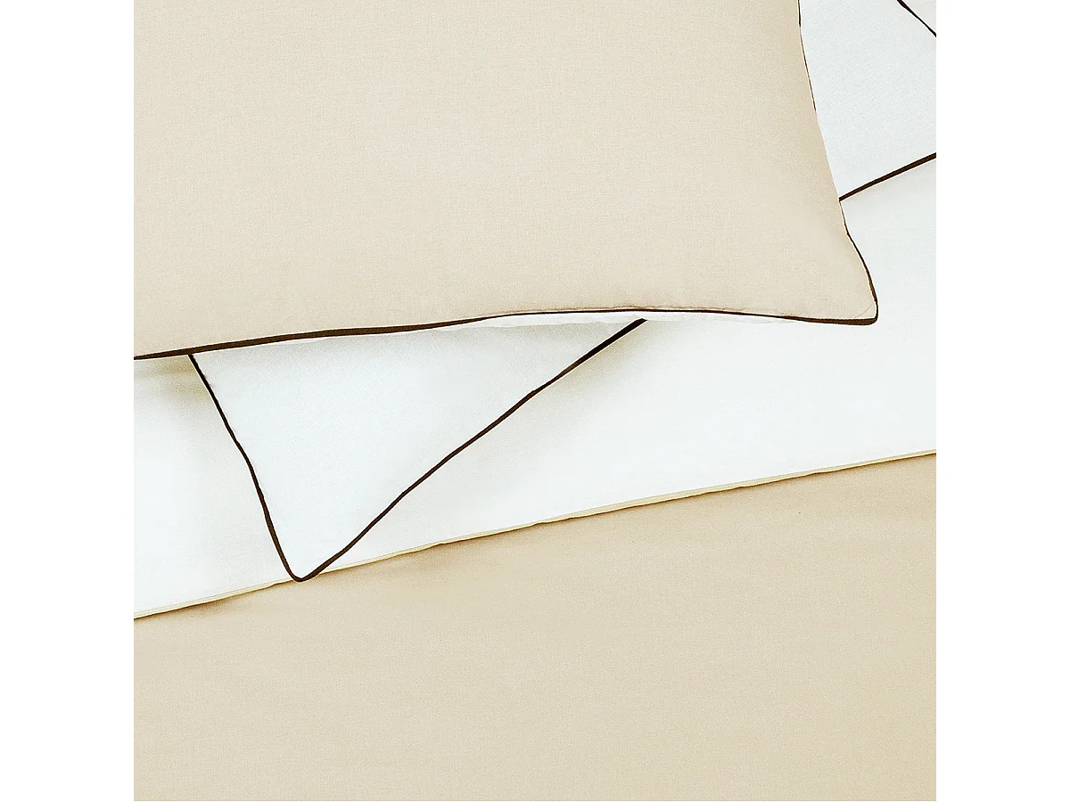 Parure de lit double bicolore 260x240cm