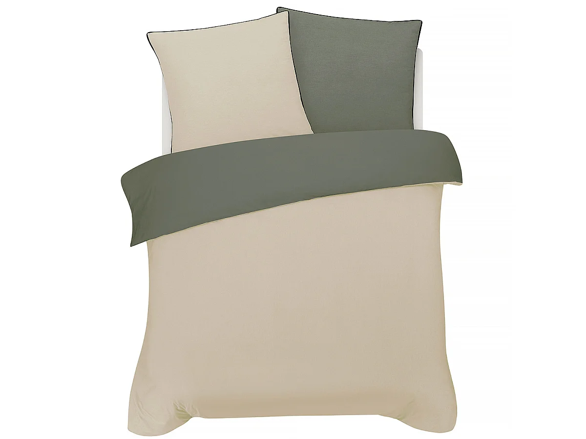 Parure de lit double bicolore 260x240cm