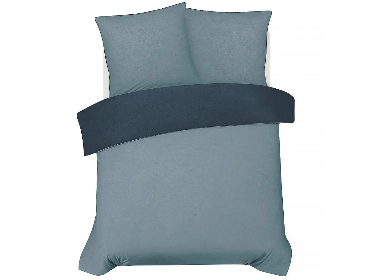 Parure de lit double bicolore 240x220cm