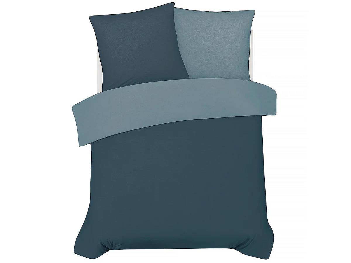 Parure de lit double bicolore 240x220cm