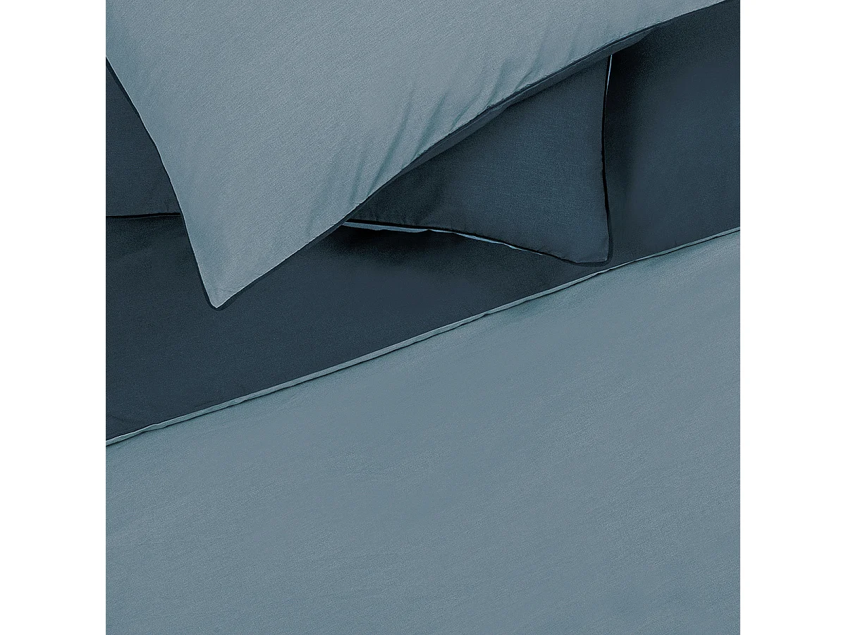 Parure de lit double bicolore 240x220cm
