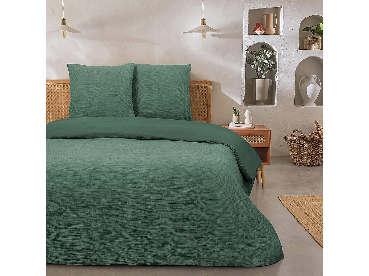 Parure de lit double en gaze de coton 260x240cm