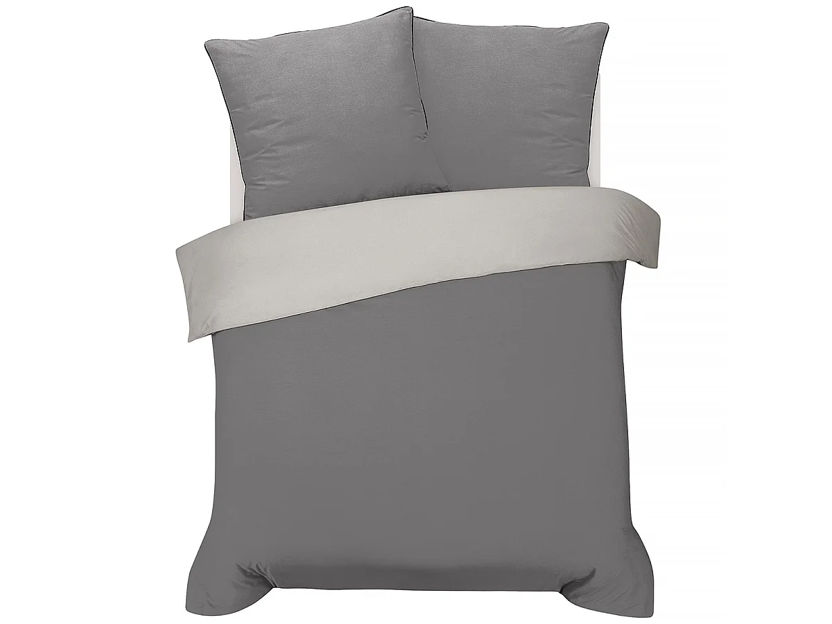 Parure de lit double bicolore 240x220cm