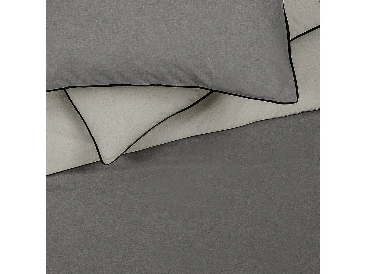 Parure de lit double bicolore 240x220cm