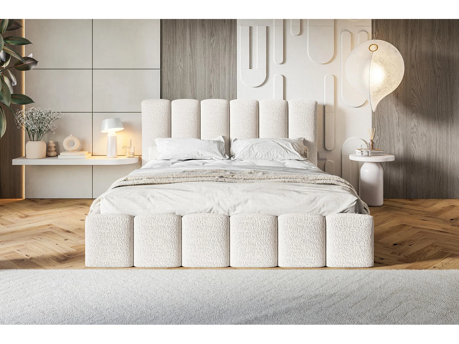 Lit 120x200 - Lit Coffre de Rangement Moderne - Cadre en Métal - Modern Betten Élégant Catch Me -Collection Lucy - Blanc