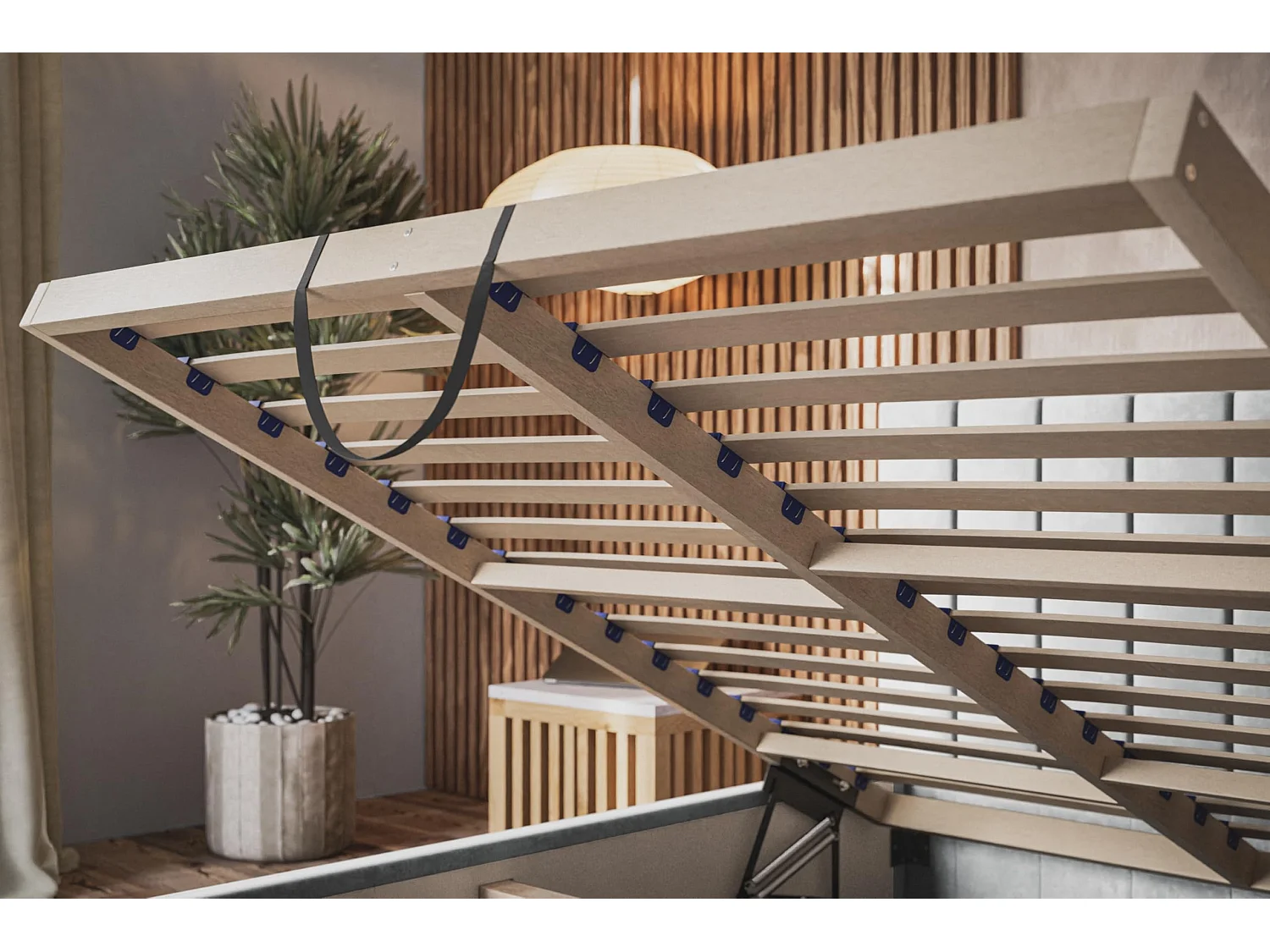 Lit 120x200 - Lit Coffre de Rangement Moderne - Cadre en Bois - Modern Betten Kronos Lisse -Collection Sapporo - Vert