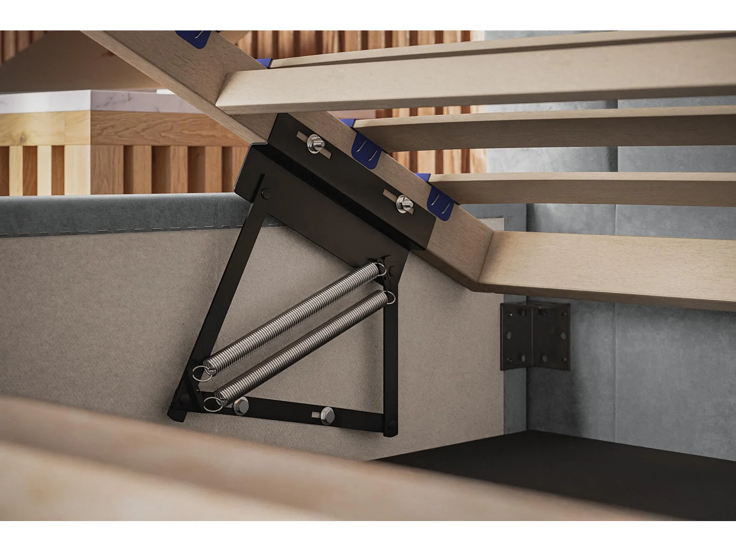 Lit 120x200 - Lit Coffre de Rangement Moderne - Cadre en Bois - Modern Betten Kronos Lisse -Collection Sapporo - Vert