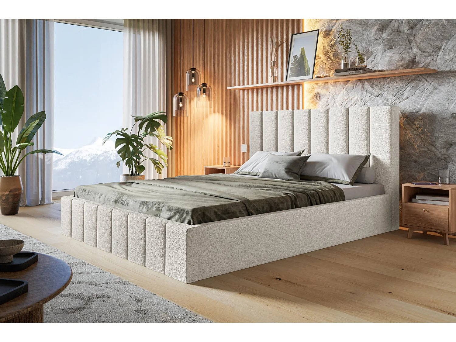 Lit 120x200 - Lit Coffre de Rangement Moderne - Cadre en Bois - Modern Betten Élégant Catch Me -Collection Toledo - Blanc