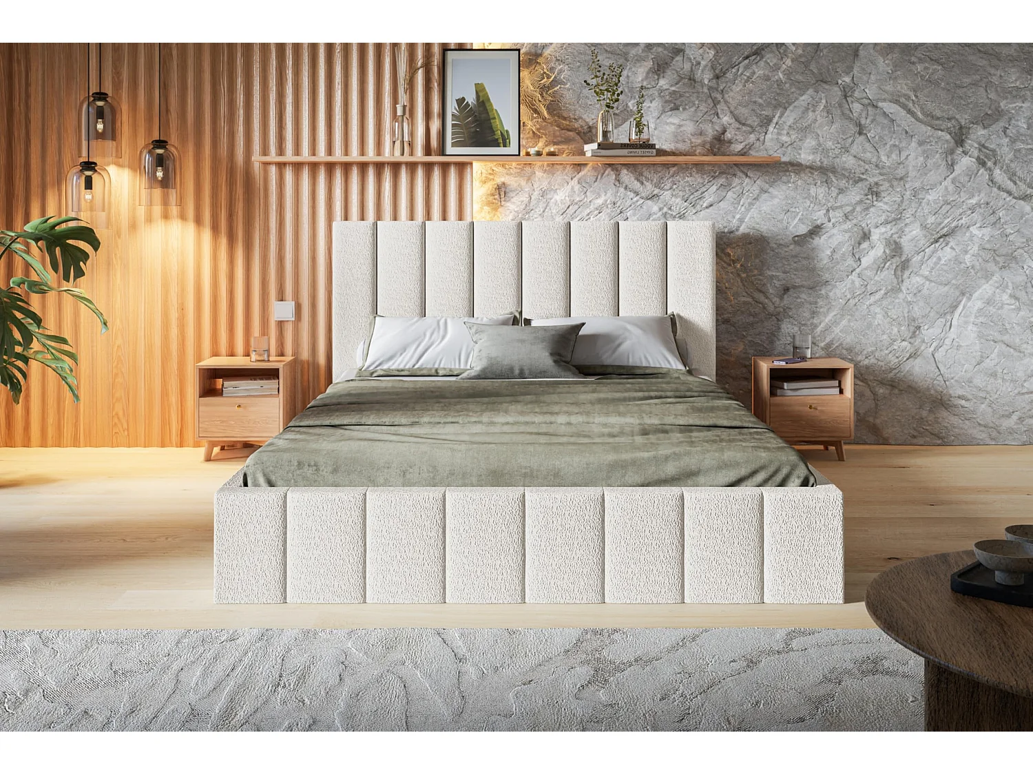 Lit 120x200 - Lit Coffre de Rangement Moderne - Cadre en Bois - Modern Betten Élégant Catch Me -Collection Toledo - Blanc
