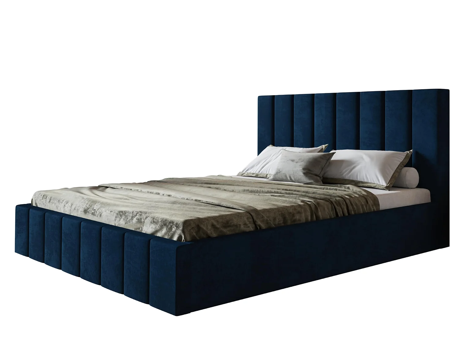 Lit 120x200 - Lit Coffre de Rangement Moderne - Cadre en Bois - Modern Betten Kronos Lisse -Collection Toledo - Vert