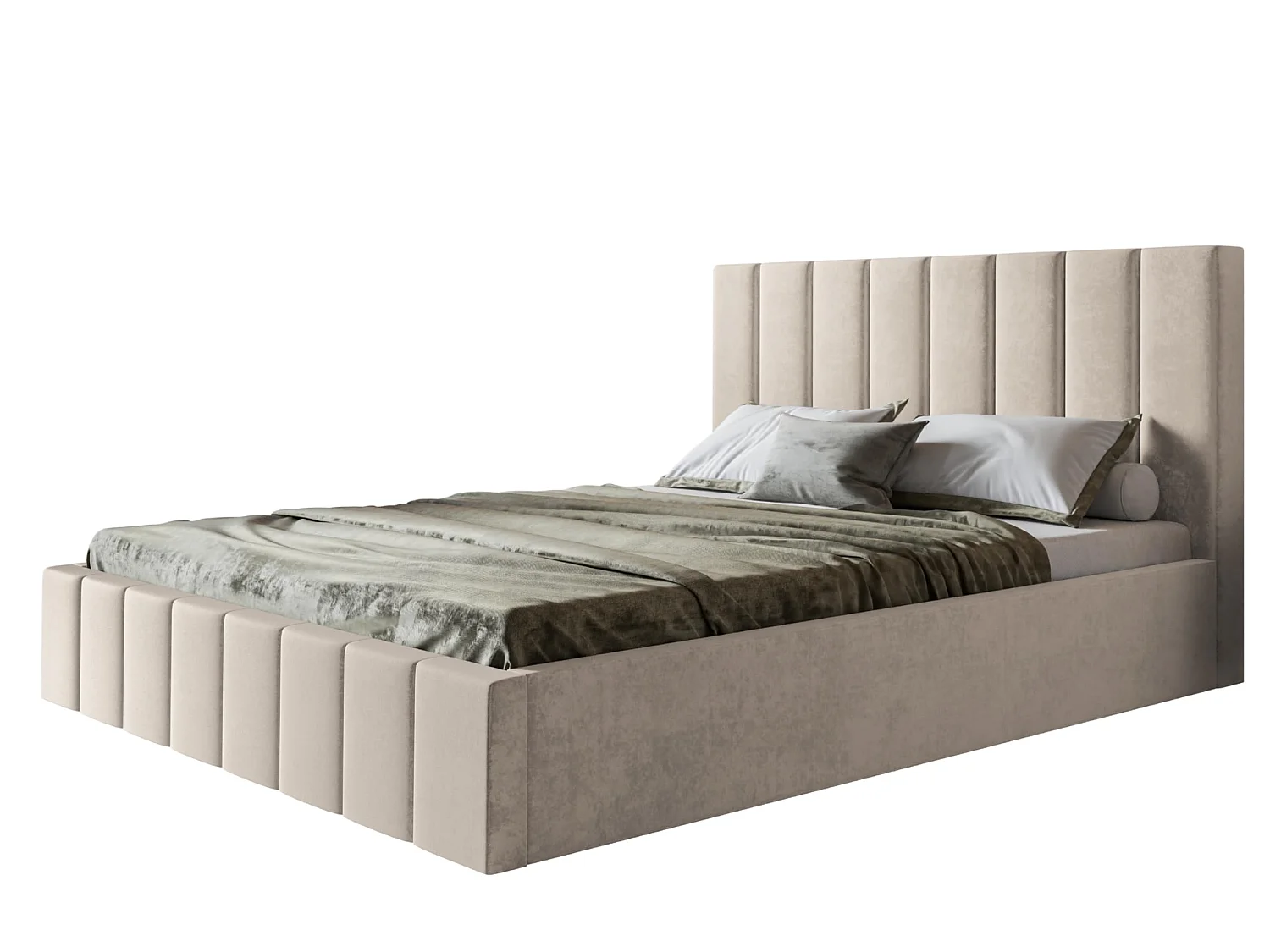 Lit 120x200 - Lit Coffre de Rangement Moderne - Cadre en Métal - Modern Betten Jasmin doux - Collection Toledo - Beige