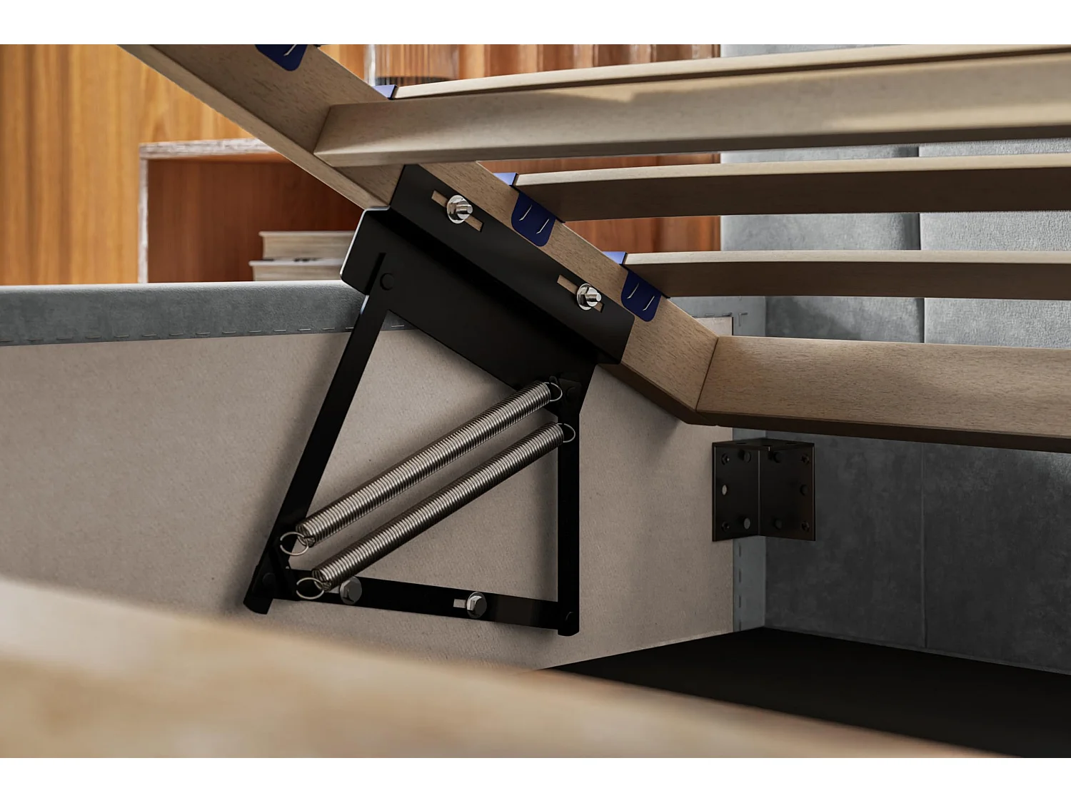 Lit 120x200 - Lit Coffre de Rangement Moderne - Cadre en Bois - Modern Betten Jasmin doux - Collection Toledo - Noir