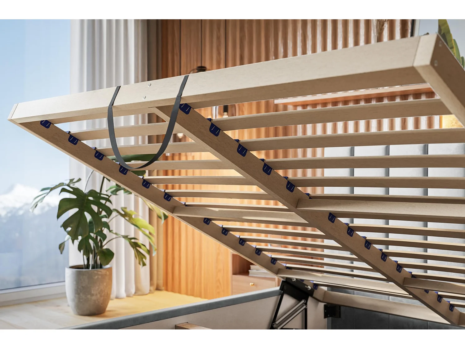 Lit 140x200 - Lit Coffre de Rangement Moderne - Cadre en Bois - Modern Betten Élégant Catch Me -Collection Toledo - Blanc