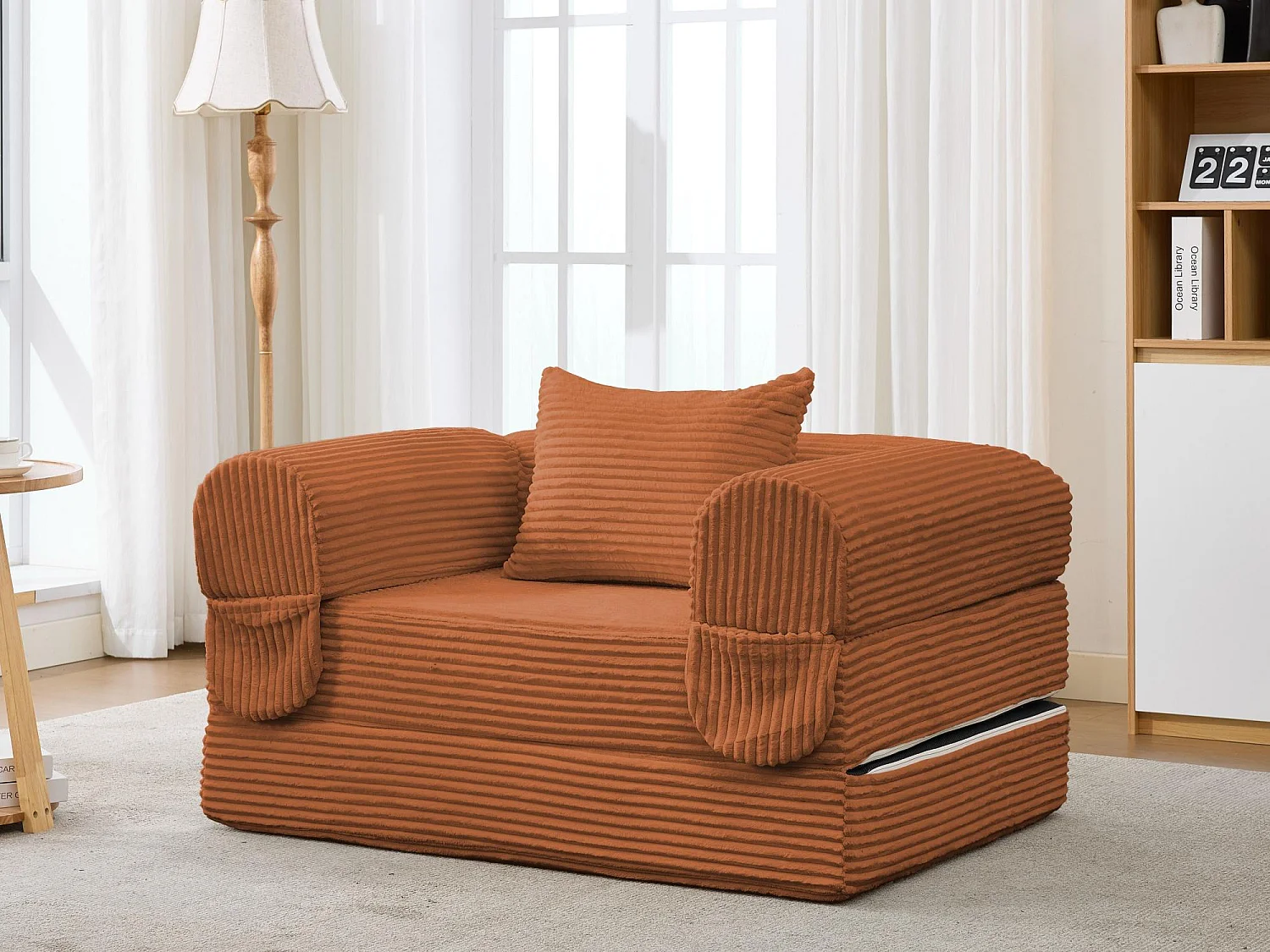Ensemble de Canapé Convertible et Modulable Kaleido Velours Côtelé | Mousse Haute Densité | Pour Salon et Studio
