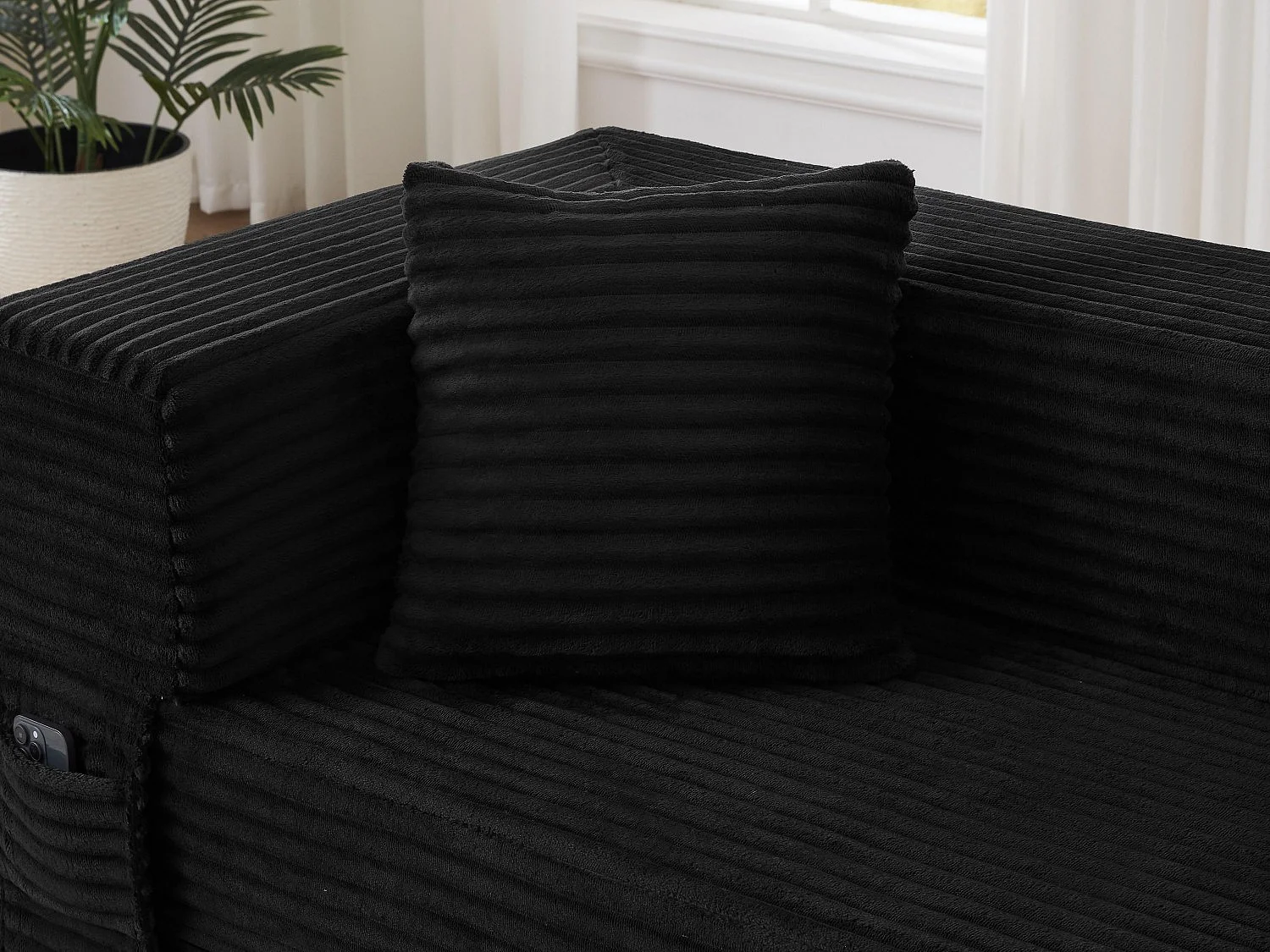 Kaleido SE Canapé Modulable Convertible | Mousse Haute Densité Compressé sous Vide, Tissu Velours Côtelé Résistant, Salon Studio | 200x76x60 cm