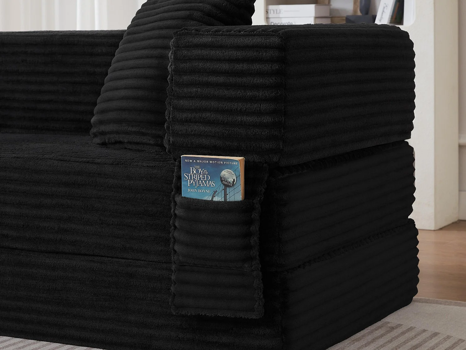 Kaleido SE Canapé Modulable Convertible | Mousse Haute Densité Compressé sous Vide, Tissu Velours Côtelé Résistant, Salon Studio | 200x76x60 cm