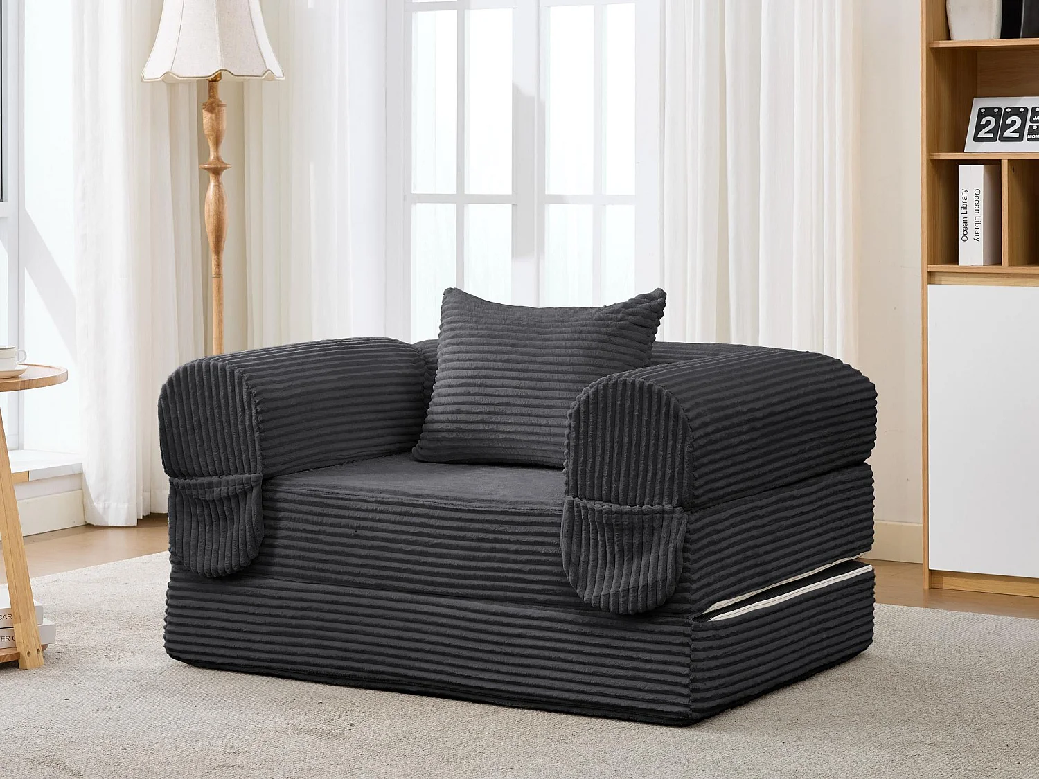 Ensemble de Canapé Convertible et Modulable Kaleido Velours Côtelé | Mousse Haute Densité | Pour Salon et Studio