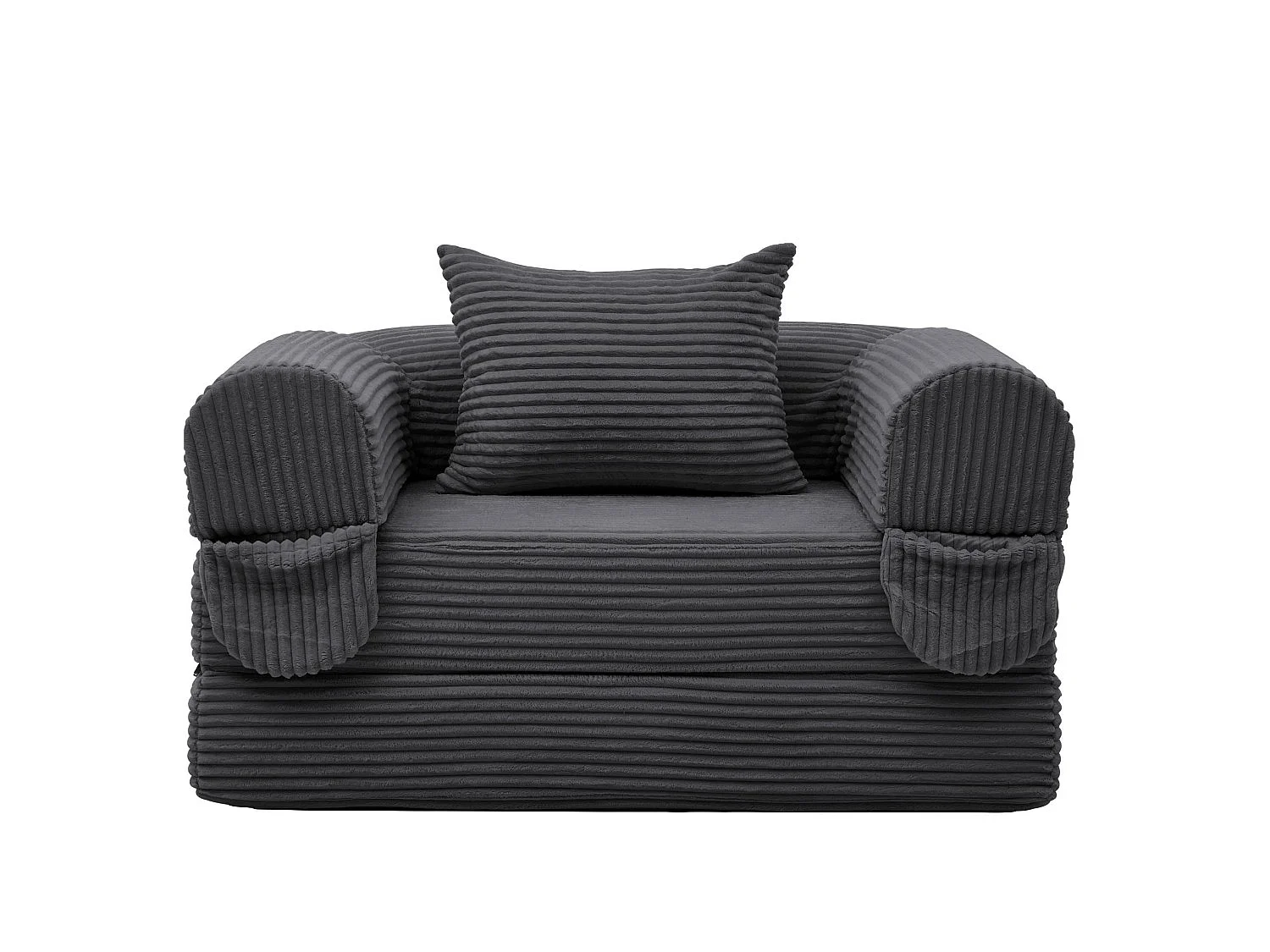 Chauffeuse Convertible et Modulable Kaleido 1 Place | Fauteuil Solo en Velours Côtelé et Mousse Haute Densité | Idéal Petit Espace, Salon et Bureau