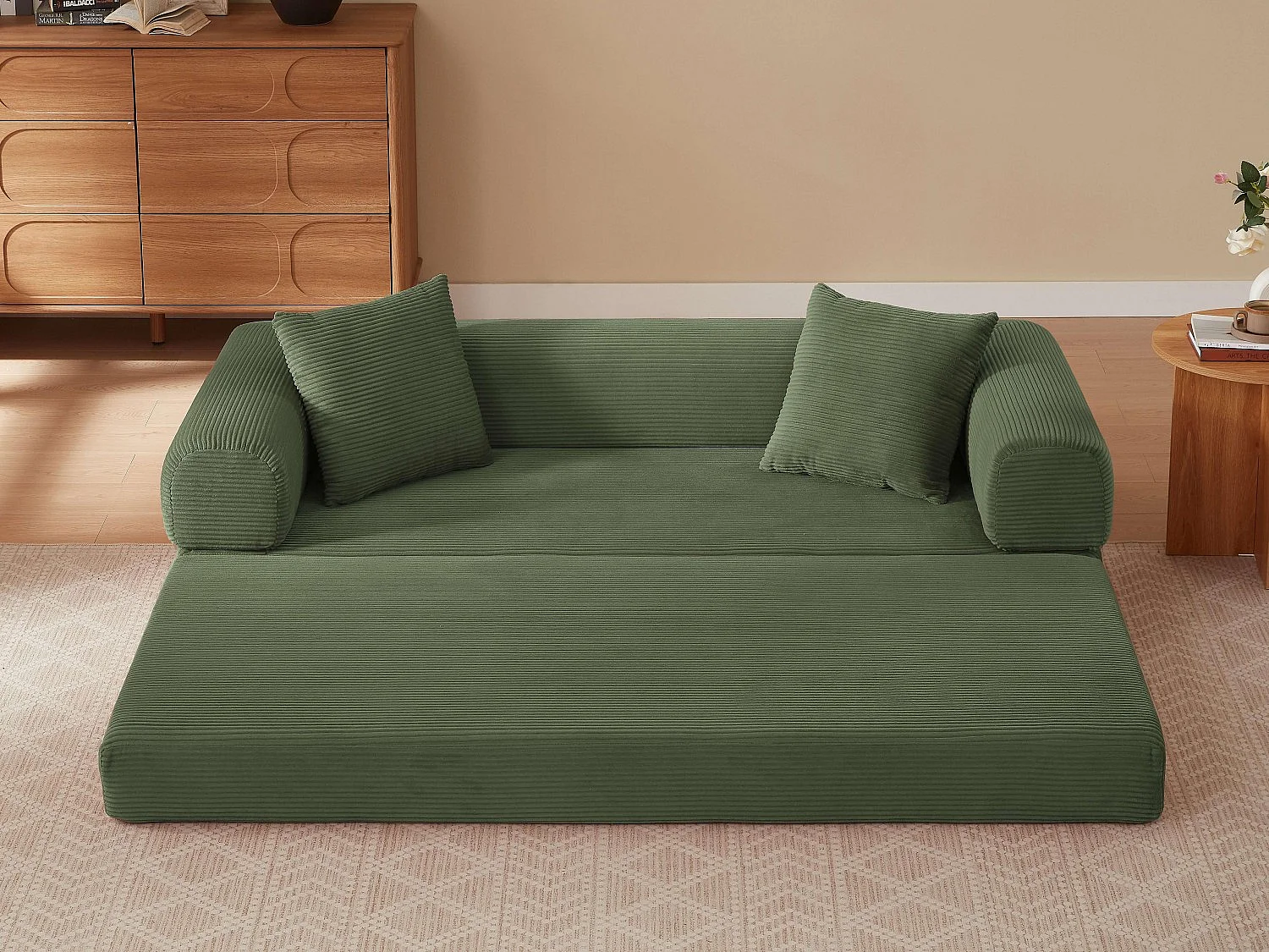 Kaleido SE Canapé Modulable Convertible | Mousse à Froid de Qualité, Tissu Velours Doux Respirant, Sans Assemblage, Salon | 195x89x59 cm
