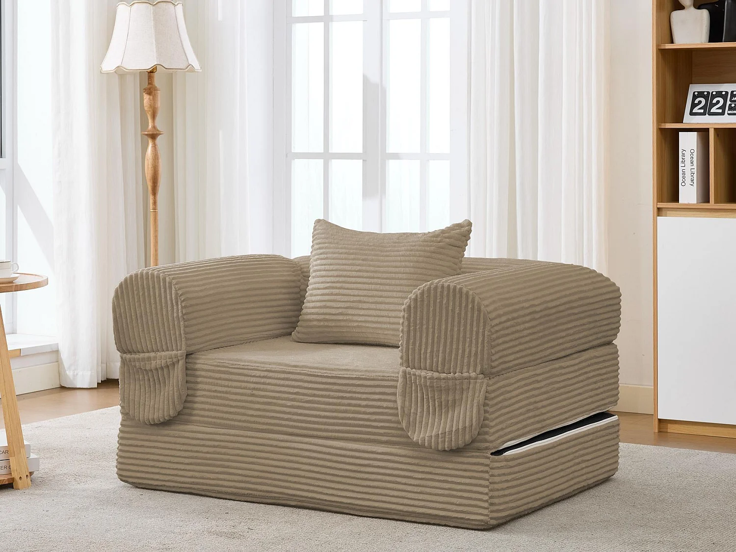 Ensemble de Canapé Convertible et Modulable Kaleido Velours Côtelé | Mousse Haute Densité | Pour Salon et Studio