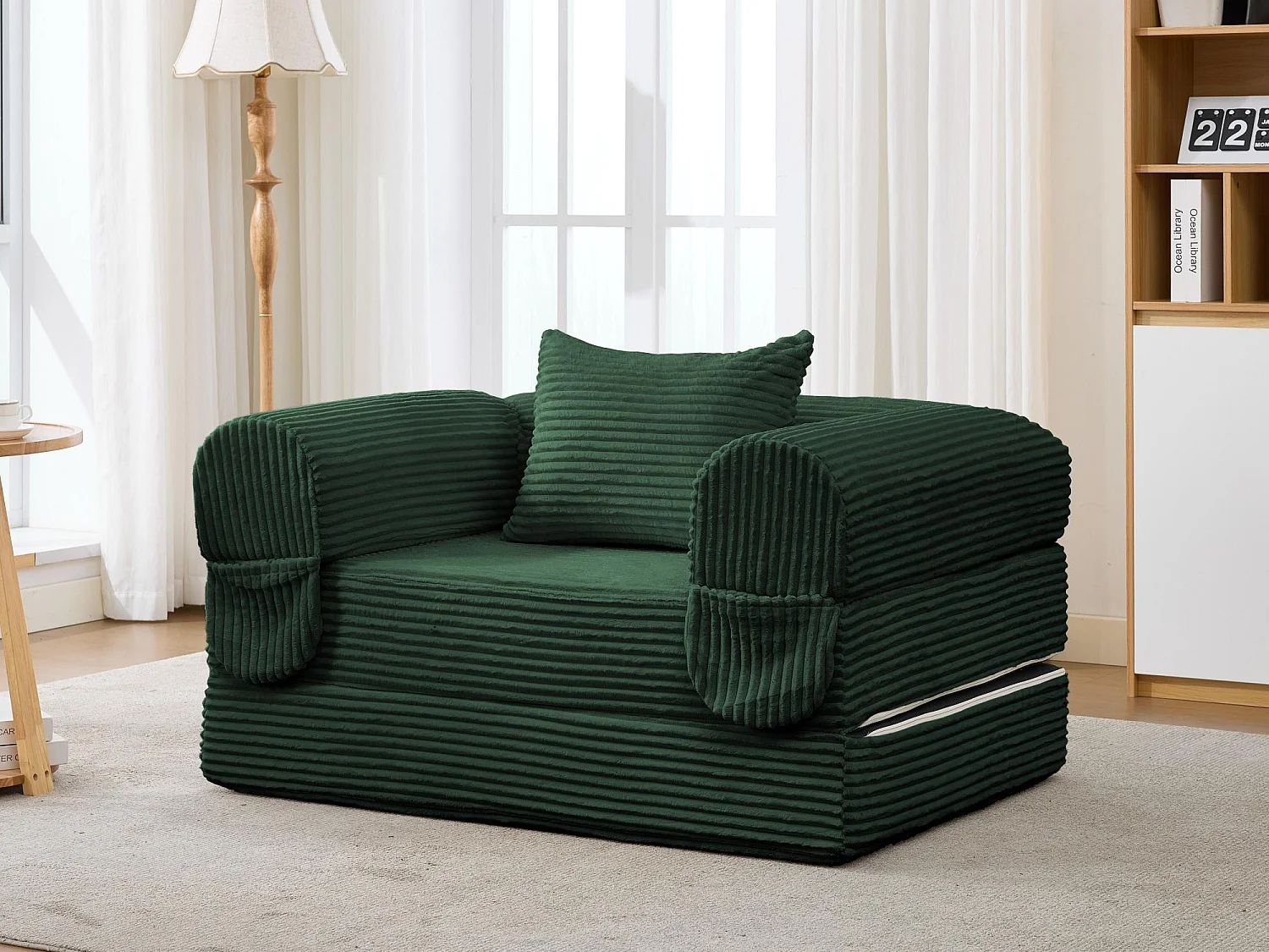 Ensemble de Canapé Convertible et Modulable Kaleido Velours Côtelé | Mousse Haute Densité | Pour Salon et Studio