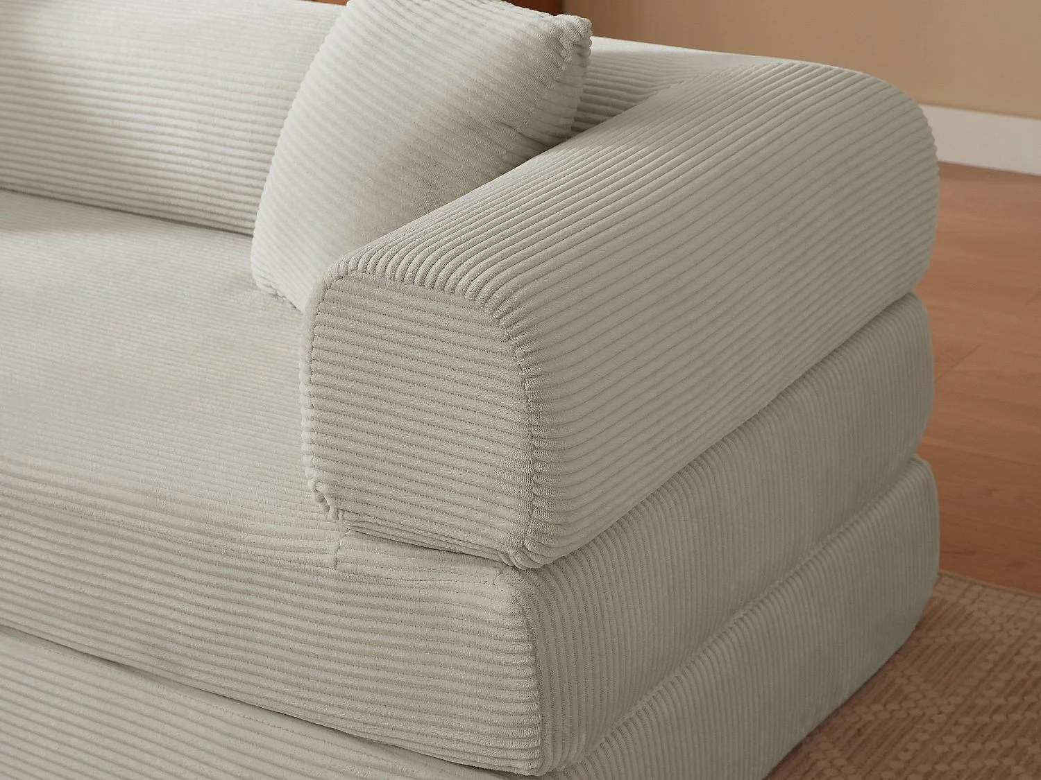 Kaleido SE Canapé Modulable Convertible | Mousse à Froid de Qualité, Tissu Velours Doux Respirant, Sans Assemblage, Salon | 195x89x59 cm