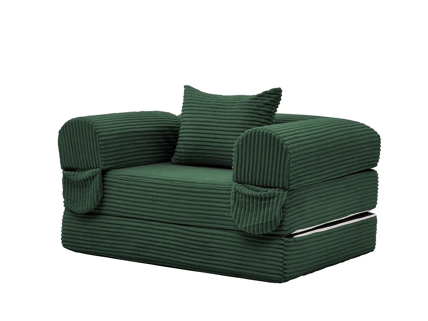 Chauffeuse Convertible et Modulable Kaleido 1 Place | Fauteuil Solo en Velours Côtelé et Mousse Haute Densité | Idéal Petit Espace, Salon et Bureau