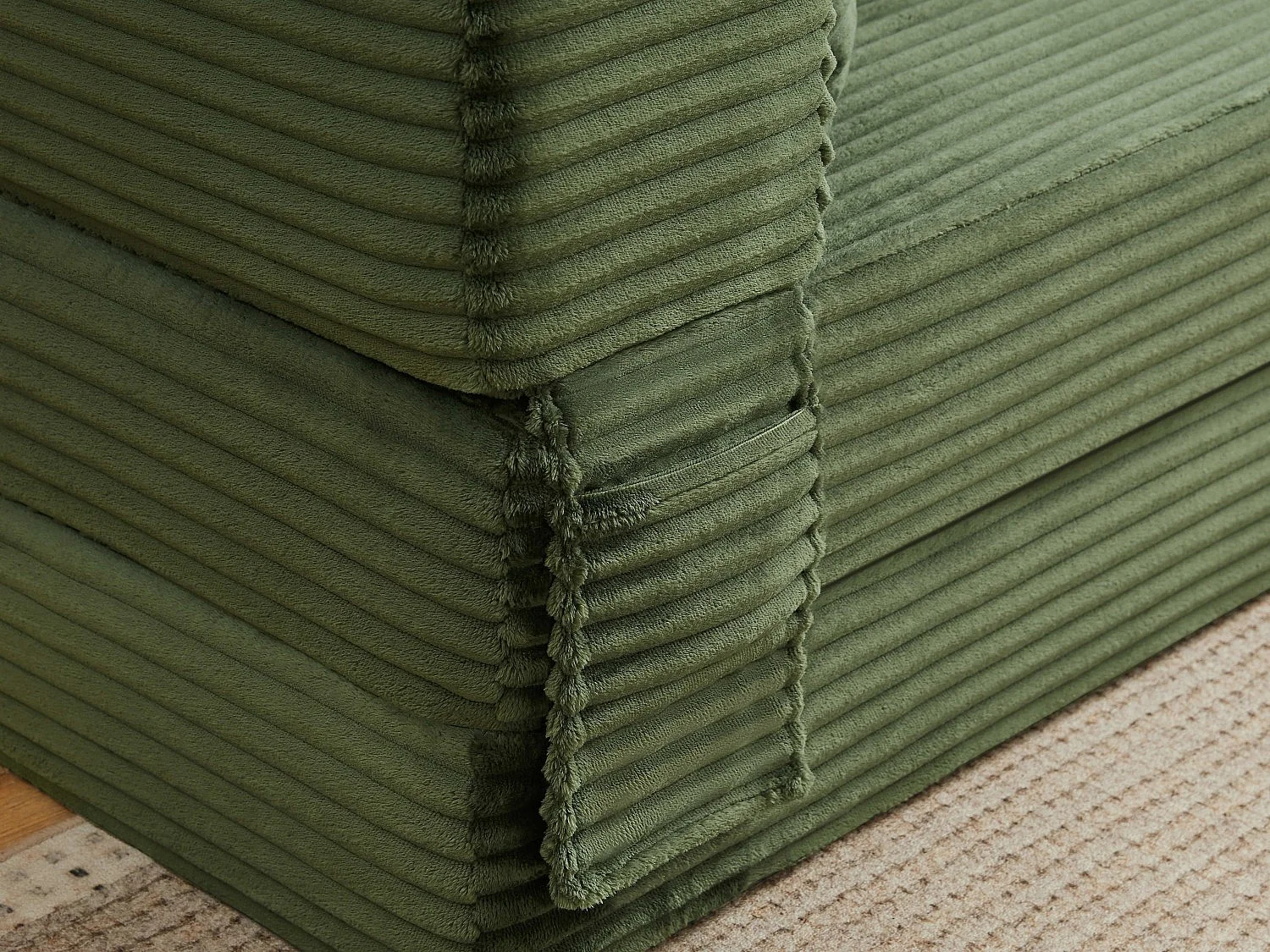 Kaleido SE Canapé Modulable Convertible | Mousse Haute Densité Compressé sous Vide, Tissu Velours Côtelé Résistant, Salon Studio | 200x76x60 cm