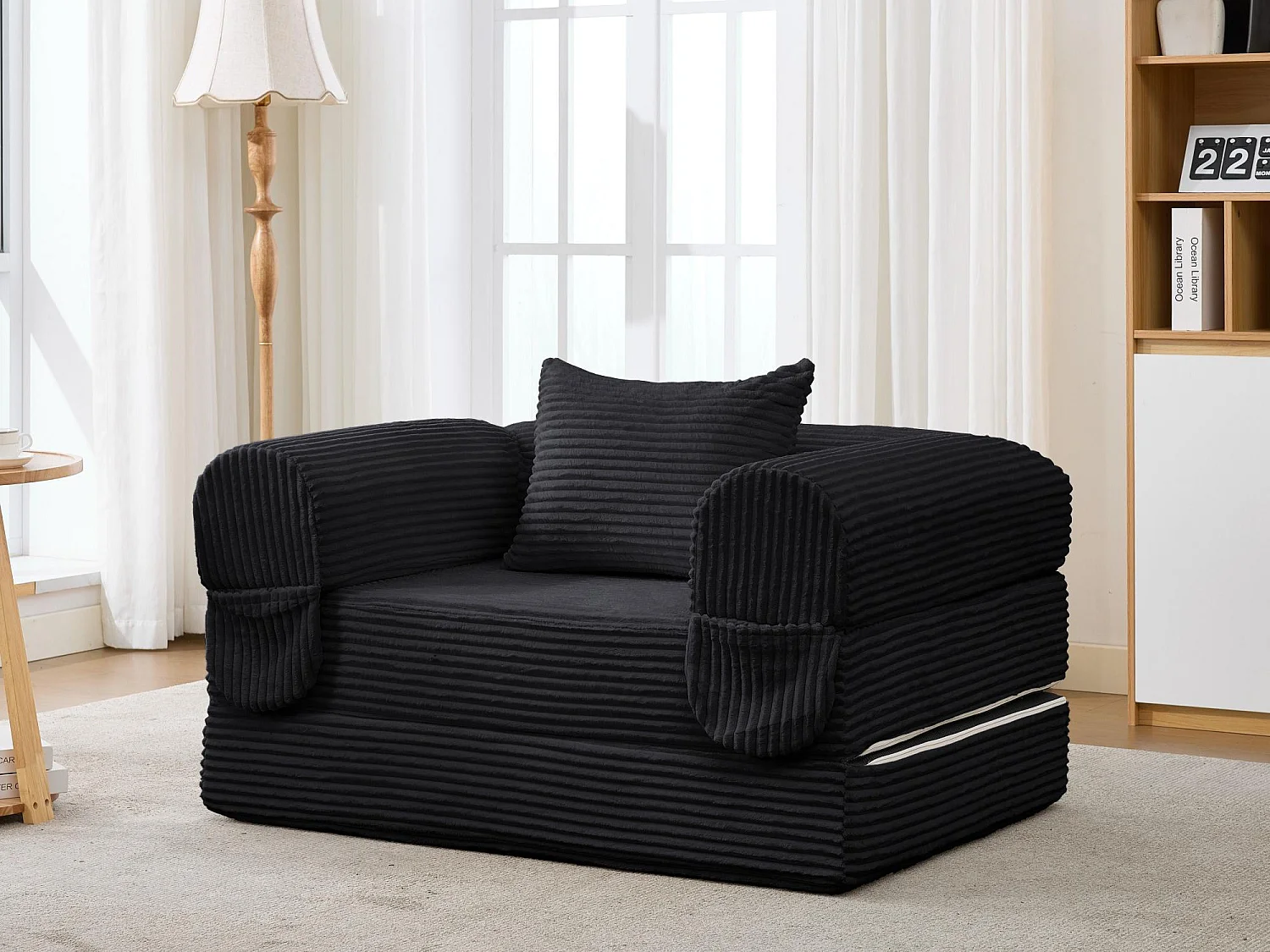 Ensemble de Canapé Convertible et Modulable Kaleido Velours Côtelé | Mousse Haute Densité | Pour Salon et Studio