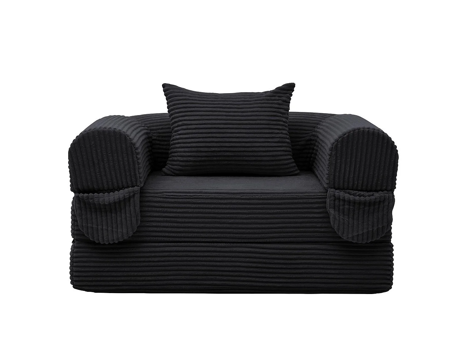 Chauffeuse Convertible et Modulable Kaleido 1 Place | Fauteuil Solo en Velours Côtelé et Mousse Haute Densité | Idéal Petit Espace, Salon et Bureau