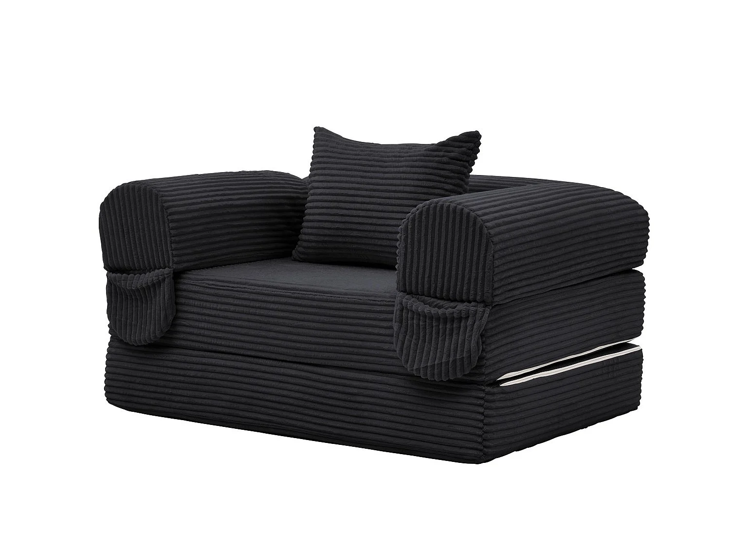 Chauffeuse Convertible et Modulable Kaleido 1 Place | Fauteuil Solo en Velours Côtelé et Mousse Haute Densité | Idéal Petit Espace, Salon et Bureau