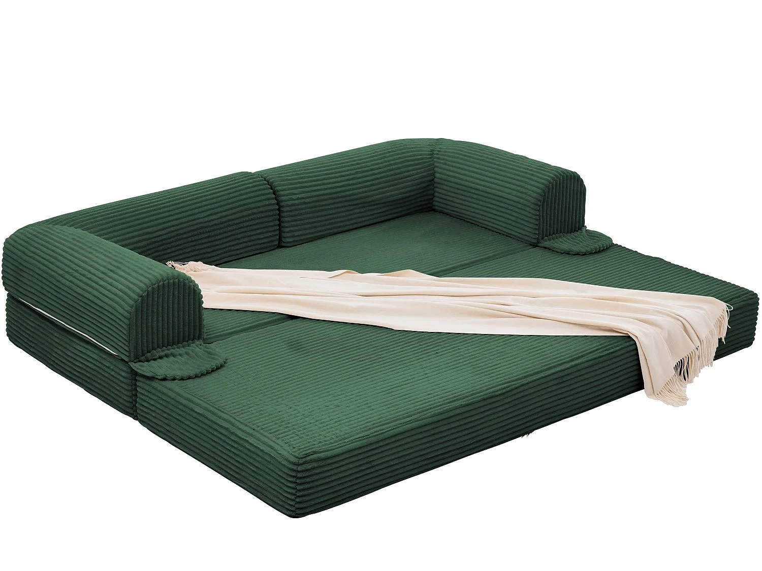 Canapé Convertible et Modulable Kaleido 2 Places | Banquette Double en Velours Côtelé et Mousse Haute Densité | Idéal Petit Espace, Salon et Studio