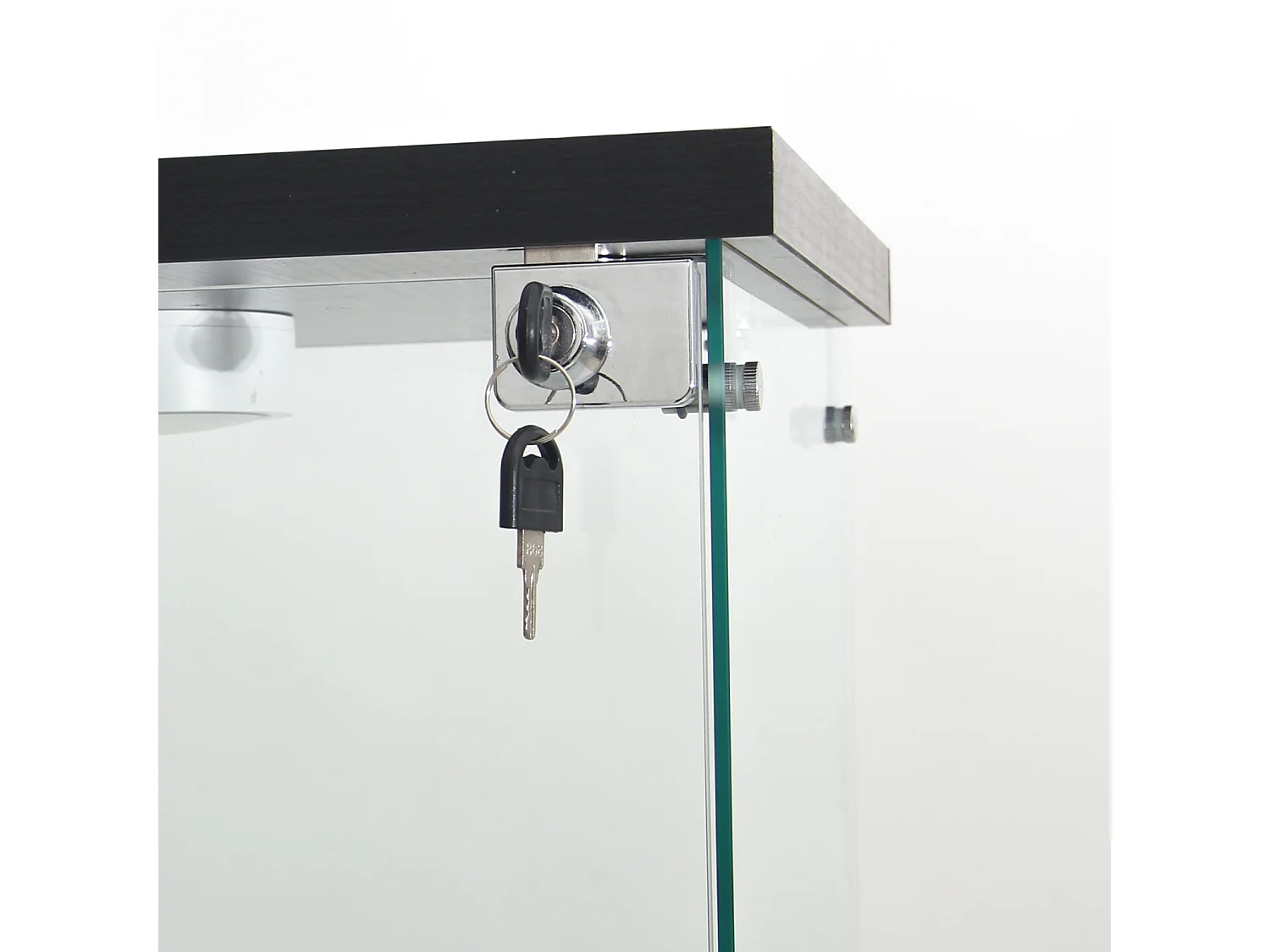 Vitrine D’exposition Une Porte 4 Étagères Verre Trempé, Éclairage LED, Socle Noir Pour Salon/Chambre/Bureau, L42×P36×H164cm