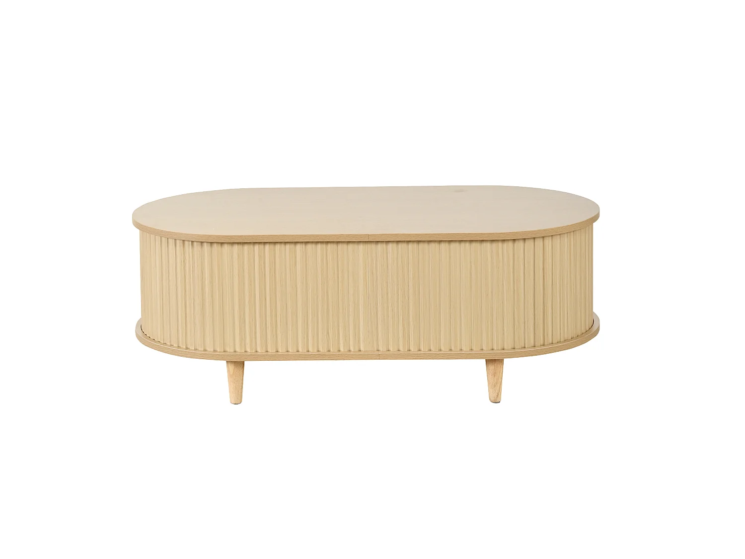 Table basse 100/50/36 cm avec tiroir et porte coulissante MDF chêne