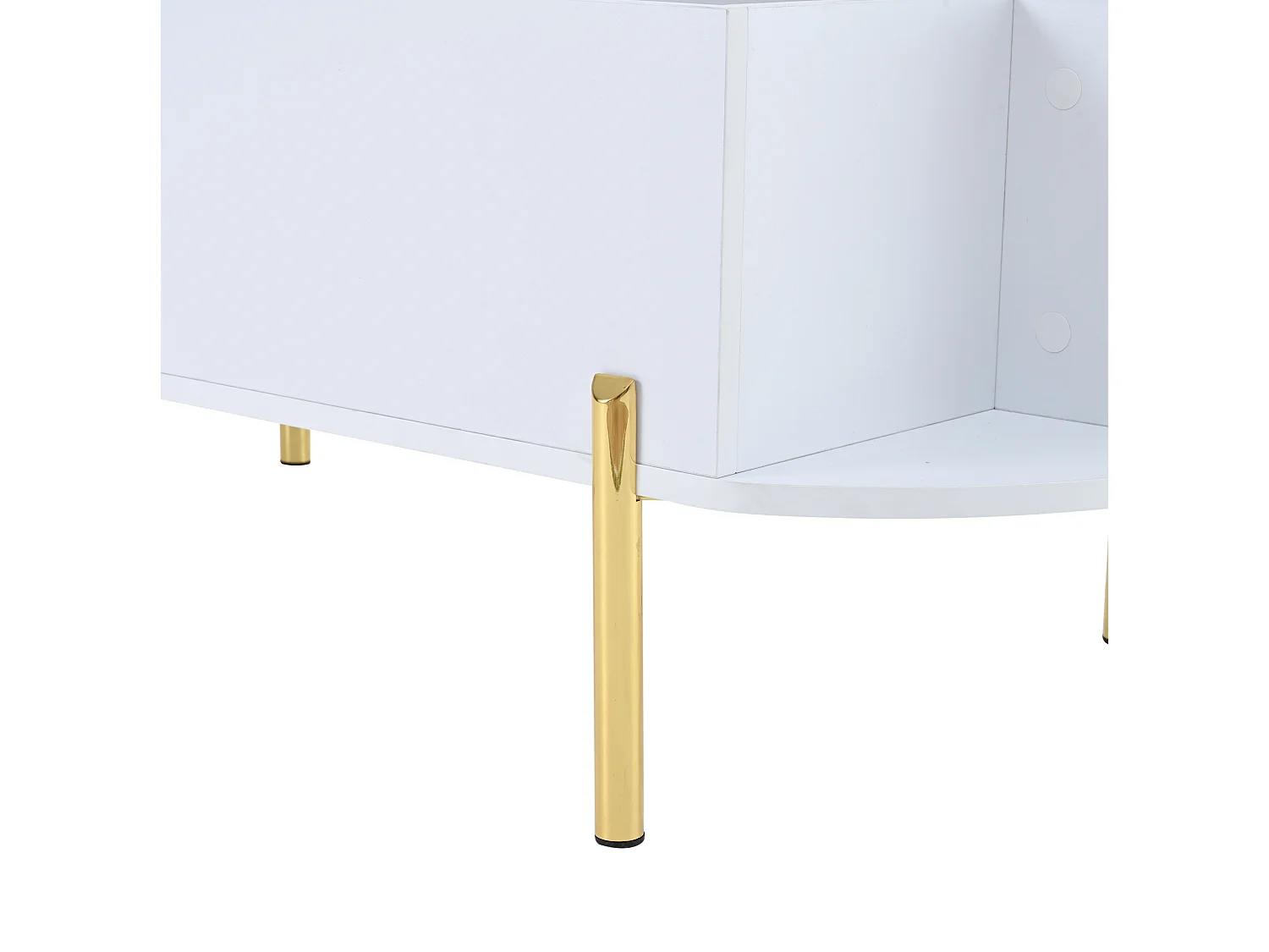 Table basse relevable 120/50/43 cm avec rangement caché MDF blanc et bois naturel