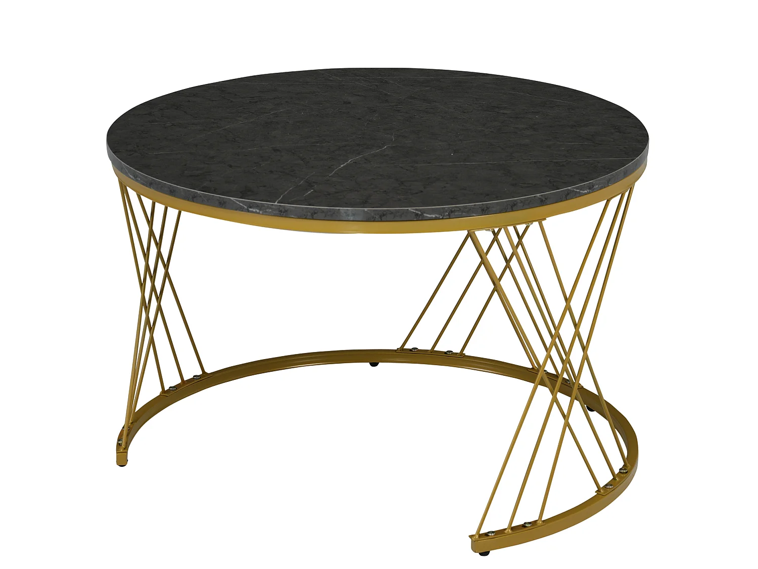 Table basse gigogne 70/70/45 cm avec plateau à motif marbre MDF gris Ensemble 2 pièces