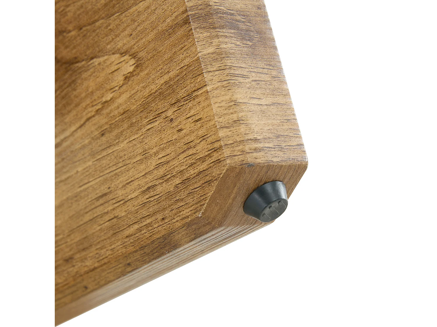 Table basse ronde 79/45 cm avec plateau en verre trempé et piètement croisé MDF bois et transparent