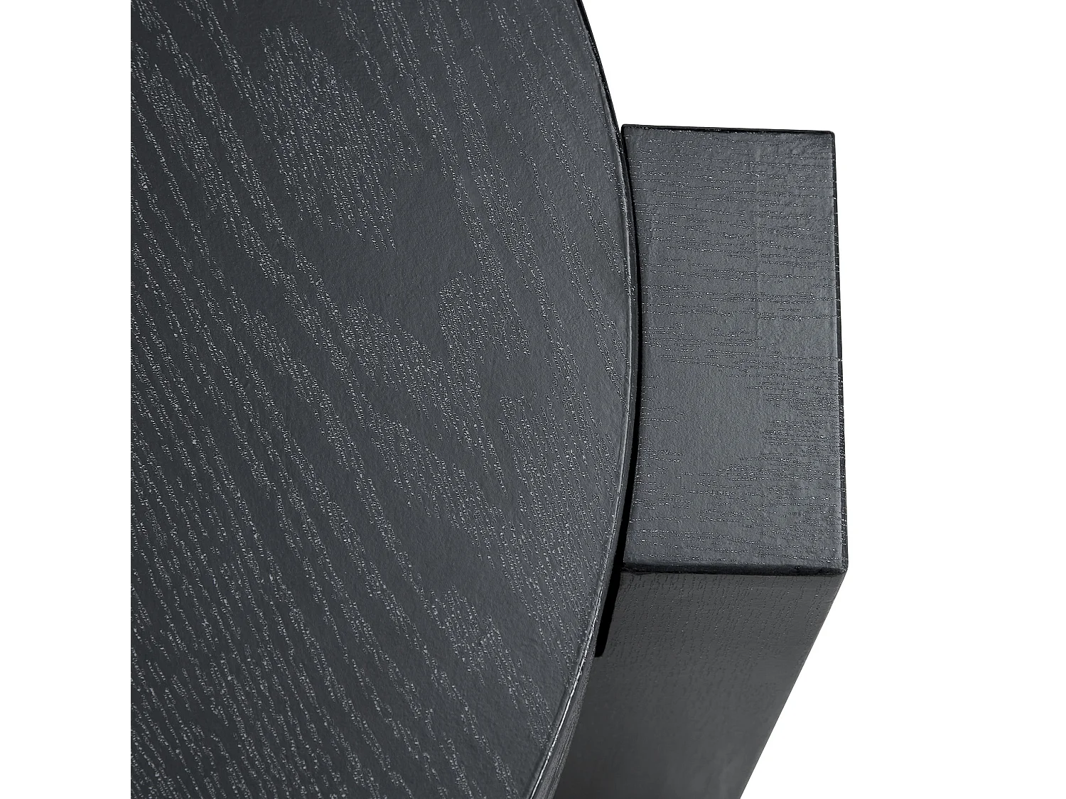 Set di tavolini da salotto in MDF nero e vetro grigio, Ø 61 cm, componibile