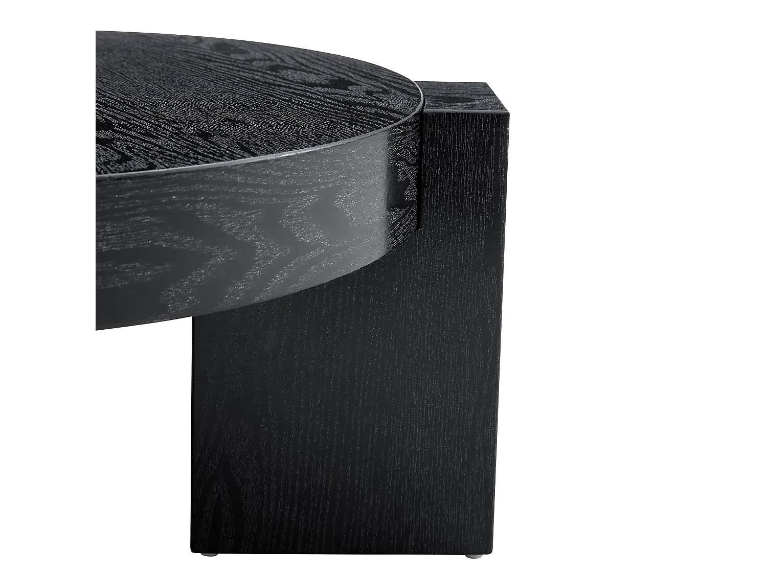 Set di tavolini da salotto in MDF nero e vetro grigio, Ø 61 cm, componibile