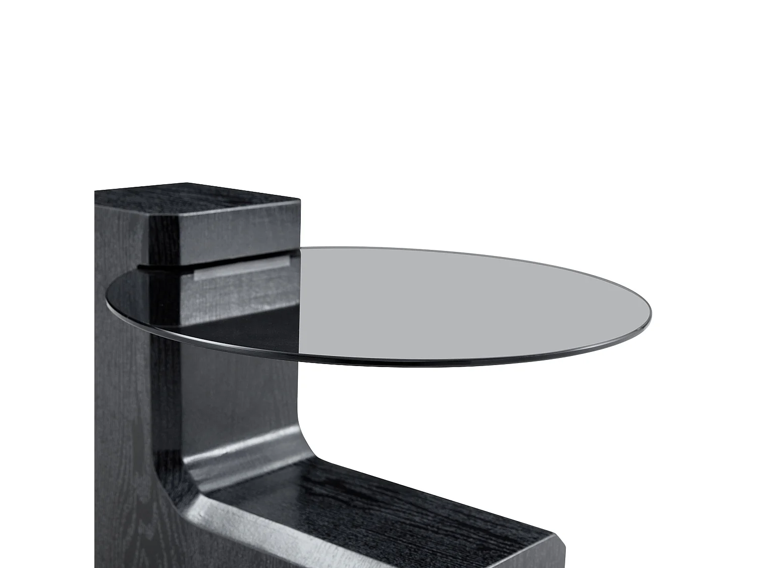 Set di tavolini da salotto in MDF nero e vetro grigio, Ø 61 cm, componibile