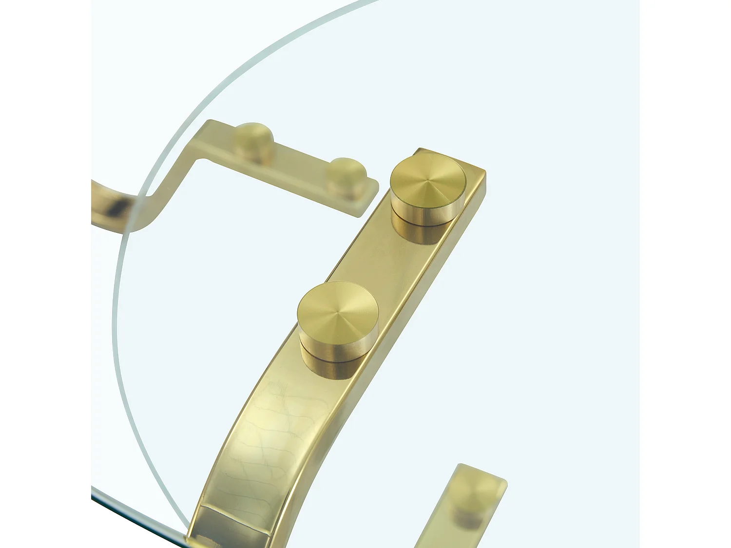 Table basse avec double plateau en verre métal doré
