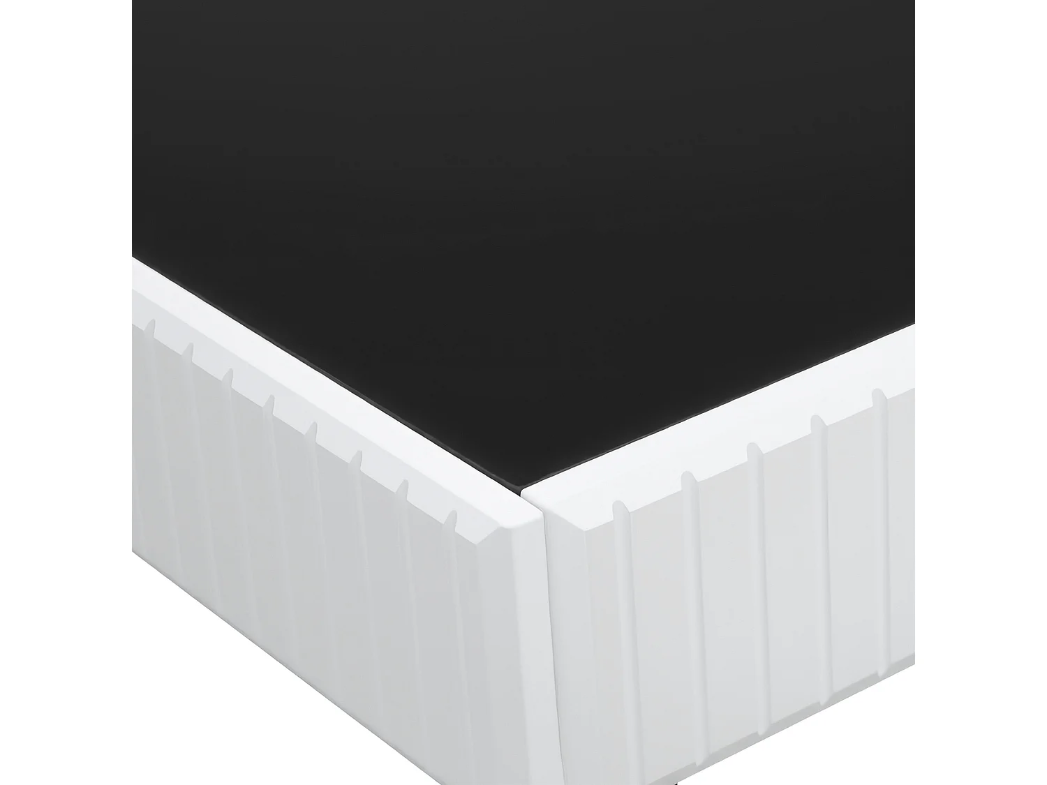Tavolino da salotto in MDF e pannello truciolare bianco e nero, 110 x 50,5 x 41 cm