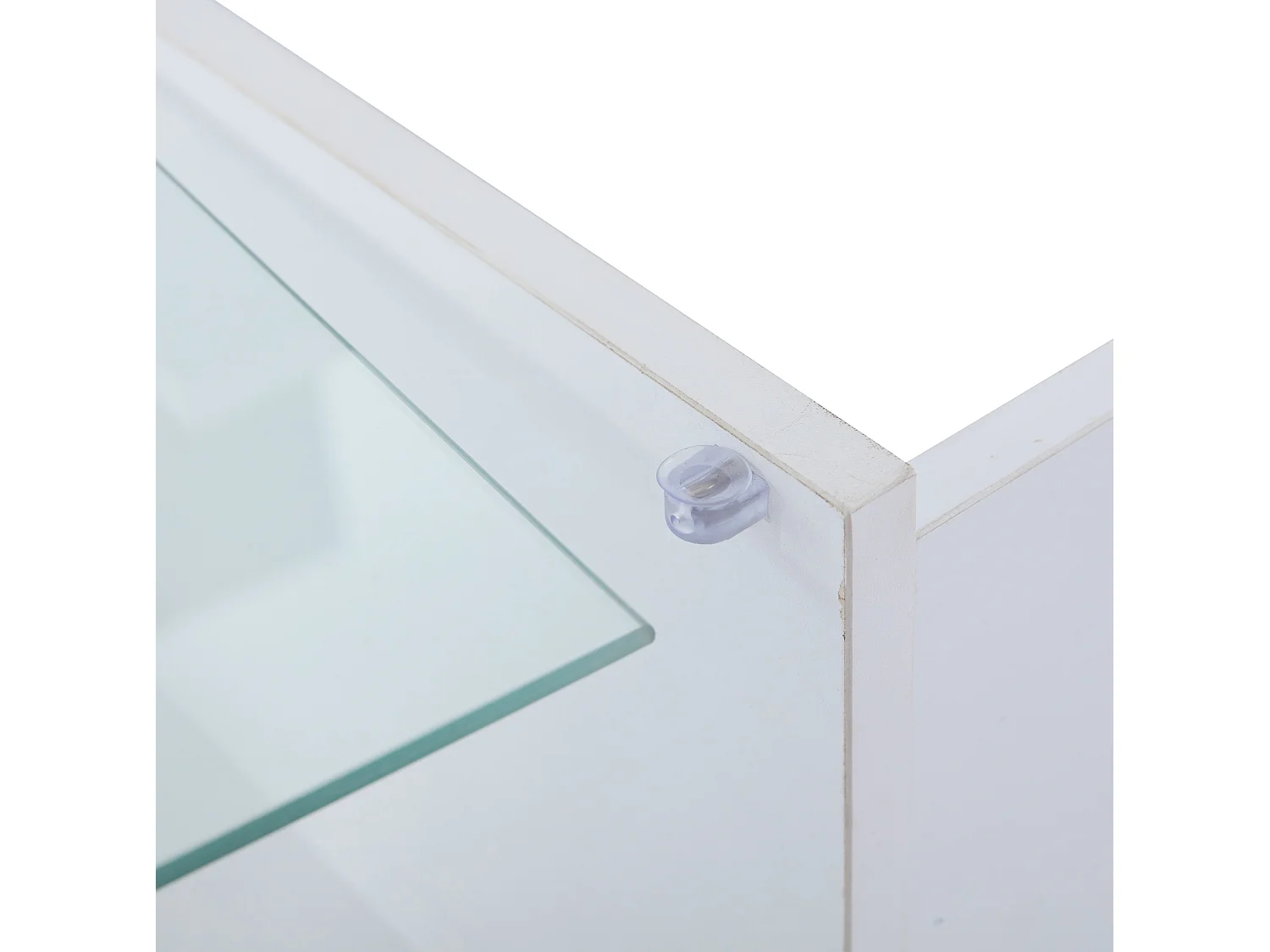 Table basse 100/33-46.5/50 cm avec plateau relevable et LED Panneau de particules blanc brillant
