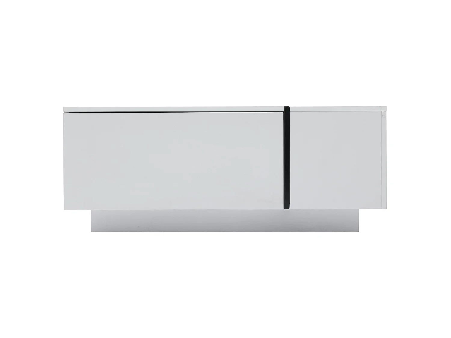 Table basse 100/60/40 cm avec 4 tiroirs avec plateau brillant Bois aggloméré blanc et noir