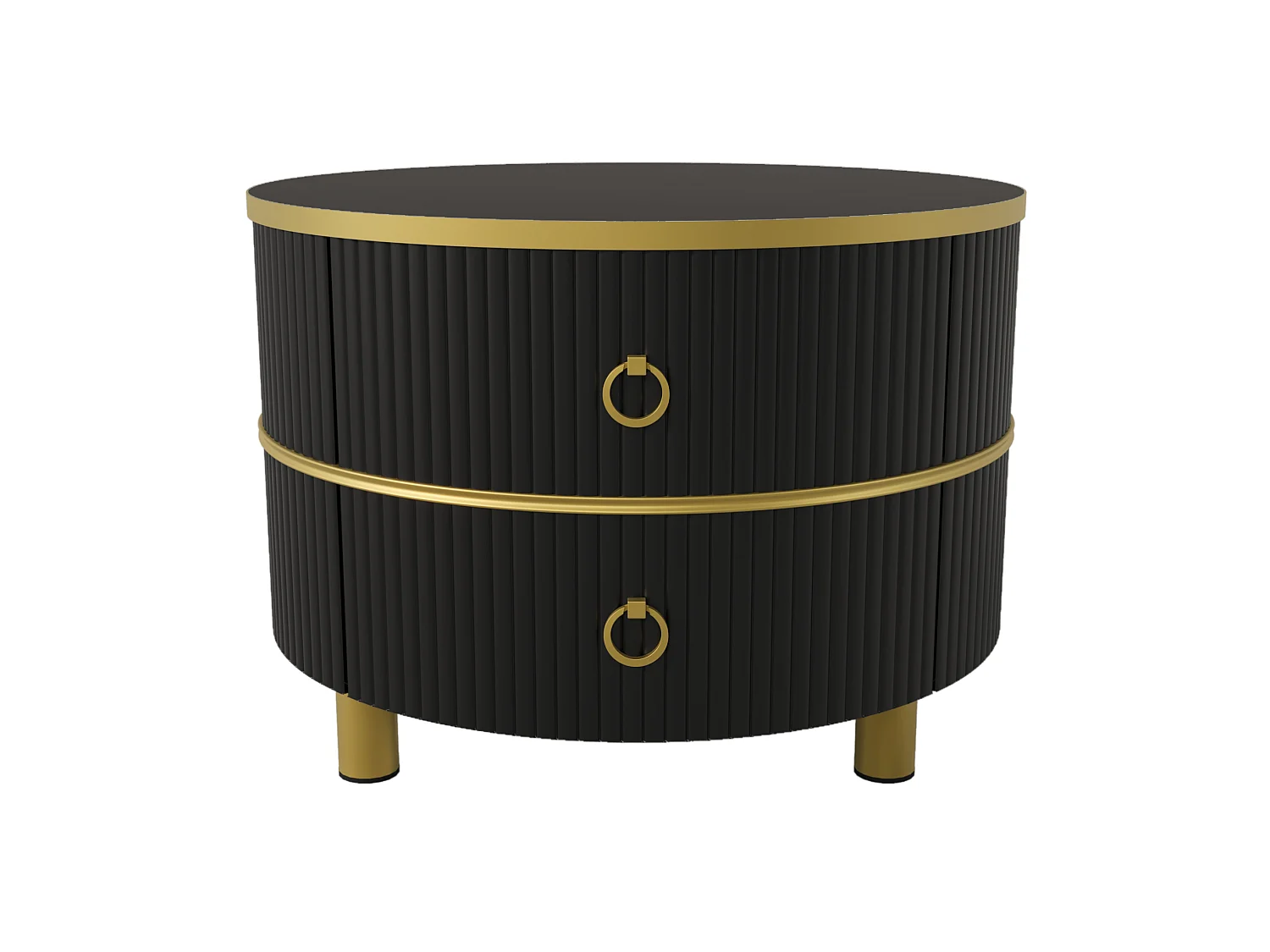 Table basse 70/70/46 cm avec 2 tiroirs et 50/50/40 cm avec 2 tiroirs MDF noir Ensemble 2 pièces